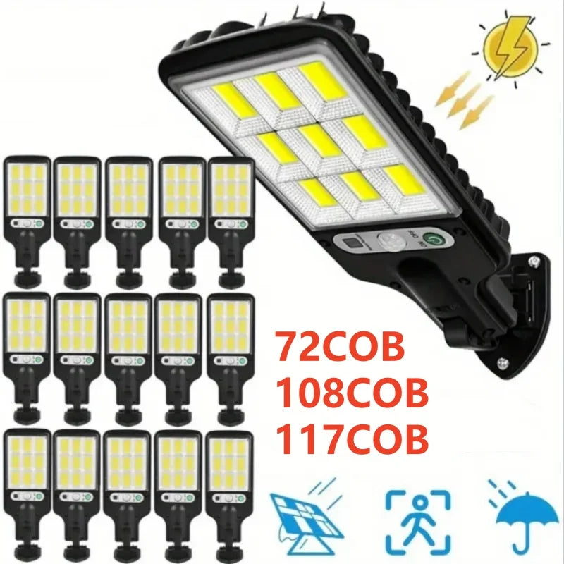 Solar Outdoor LED Wall Light with Human Body Waterproof 3modes Induction for Garden Terrace Garage Courtyard and Street Lighting