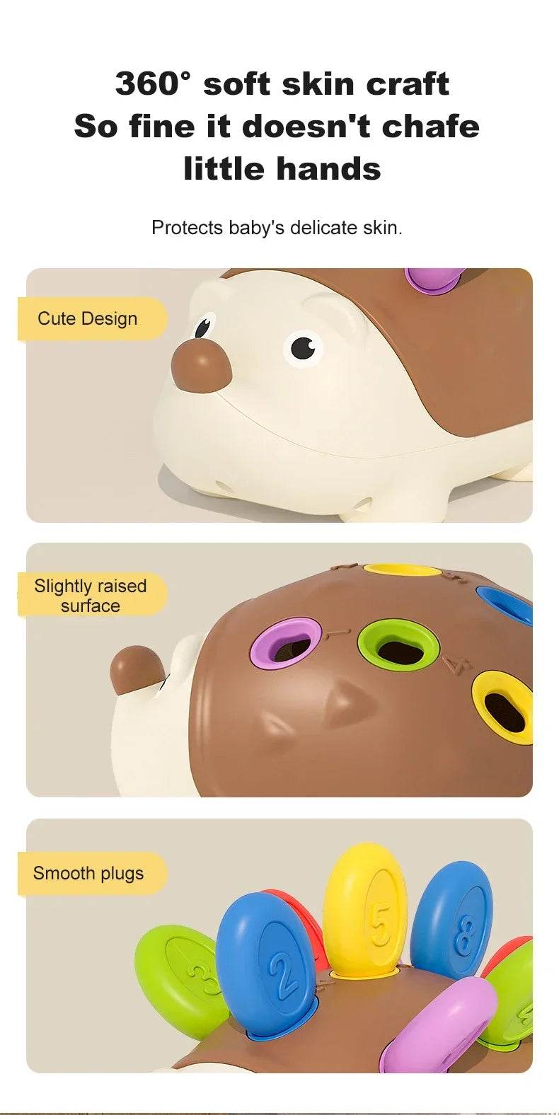 Hedgehog Montessori Educational Toy Fine Motor Toys for Toddlers Learning Counting & Training Develop Concentration Sensory Gift - AIAZ