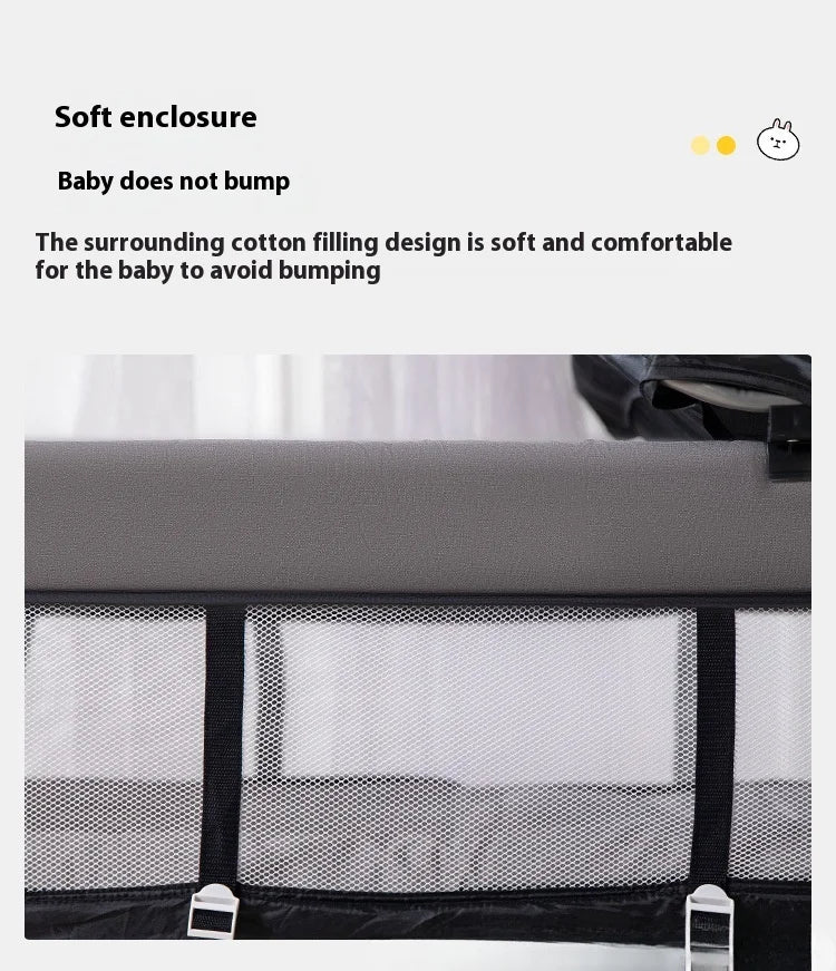Multi Functional Newborn Bassinet Convertible Rocking Bedside Sleeper with Foldable Design, Universal Sleeping Crib for Babies