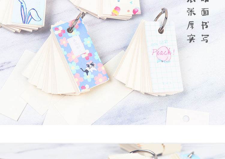 110 Sheets Lovely Mini Notebook School Supplies Stationery Vocabulary Writing Reciting Book Sticky Note Loose Leaf Memo Cards - AIAZ