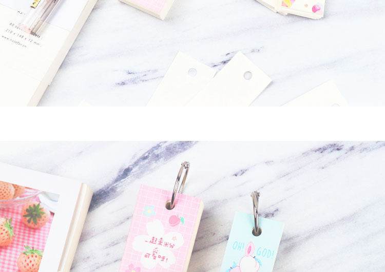 110 Sheets Lovely Mini Notebook School Supplies Stationery Vocabulary Writing Reciting Book Sticky Note Loose Leaf Memo Cards - AIAZ
