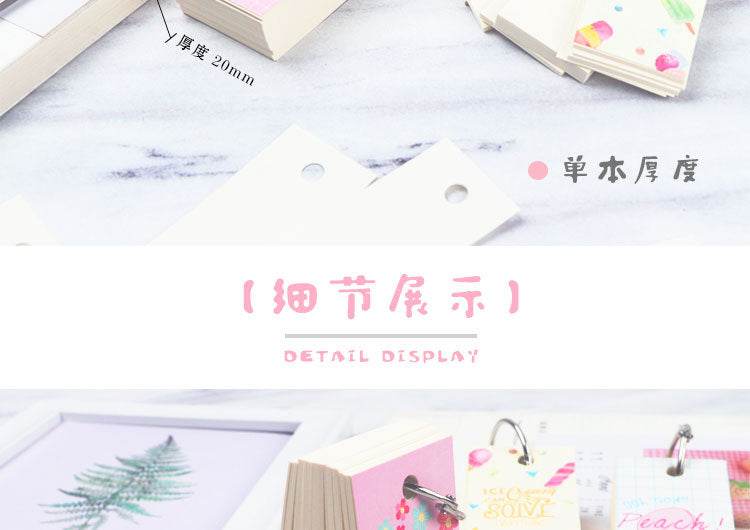 110 Sheets Lovely Mini Notebook School Supplies Stationery Vocabulary Writing Reciting Book Sticky Note Loose Leaf Memo Cards - AIAZ