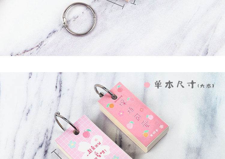 110 Sheets Lovely Mini Notebook School Supplies Stationery Vocabulary Writing Reciting Book Sticky Note Loose Leaf Memo Cards - AIAZ