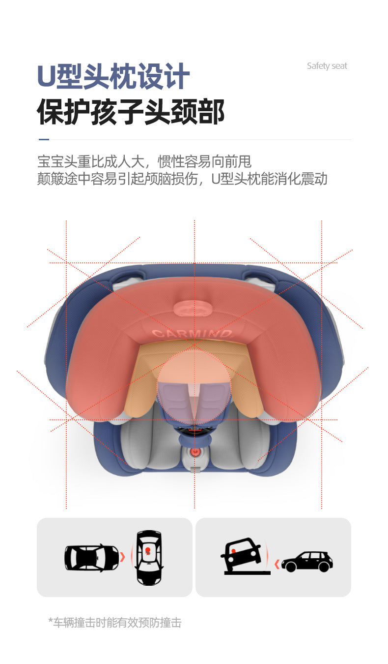 360 degree rotating child safety seat for car use easy to sit and recline chair for 0-12 year old baby and baby in car