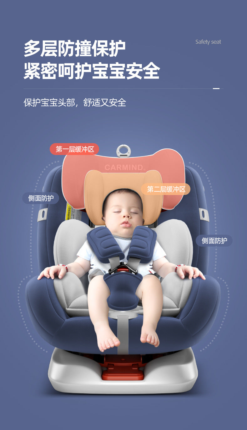 360 degree rotating child safety seat for car use easy to sit and recline chair for 0-12 year old baby and baby in car