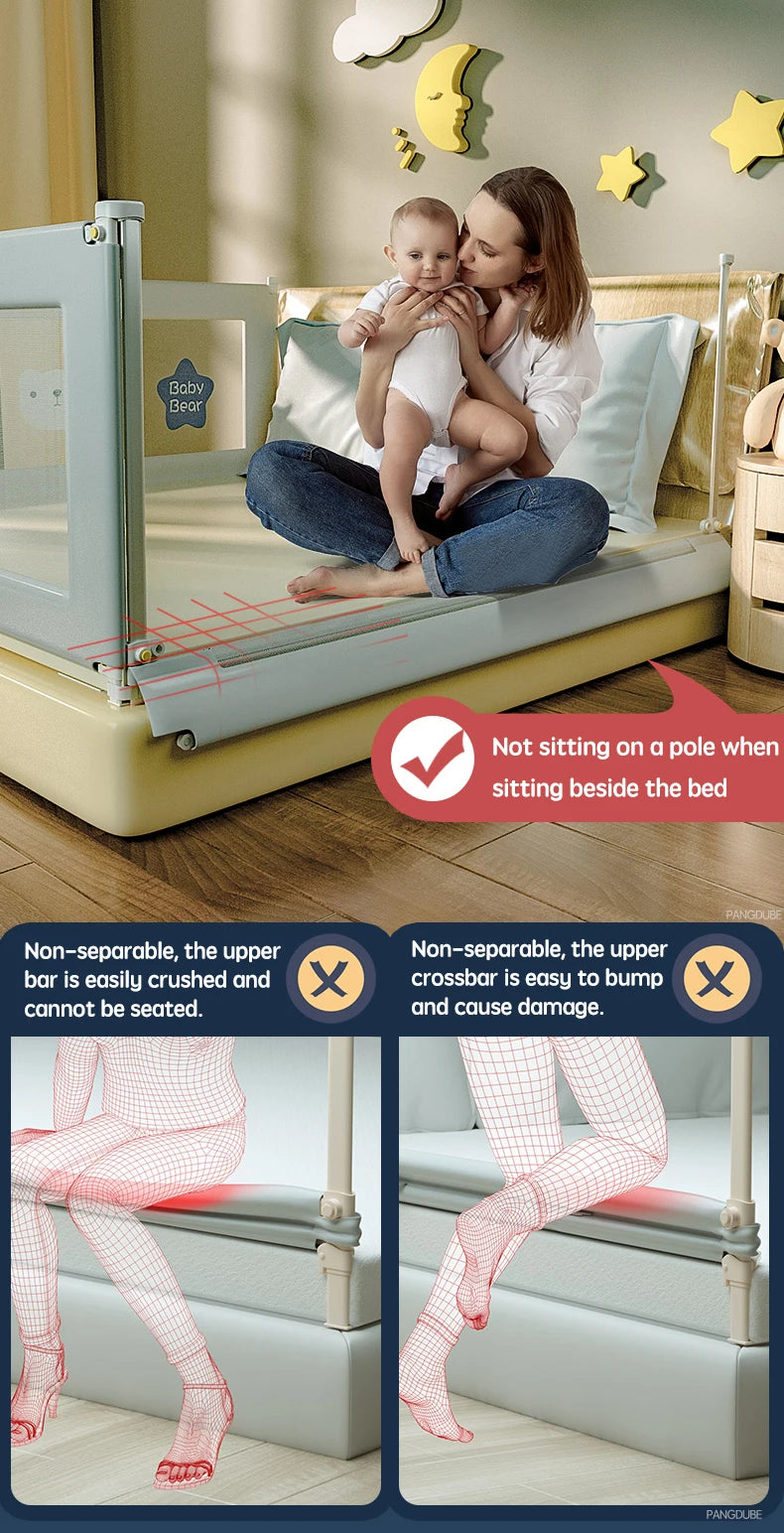 PANGDUBE 1pc Baby Bed Guardrail Bed Rail Guard for Kid Fence for Bed Protective Barrier for Bed Safety Railing for Children Bed