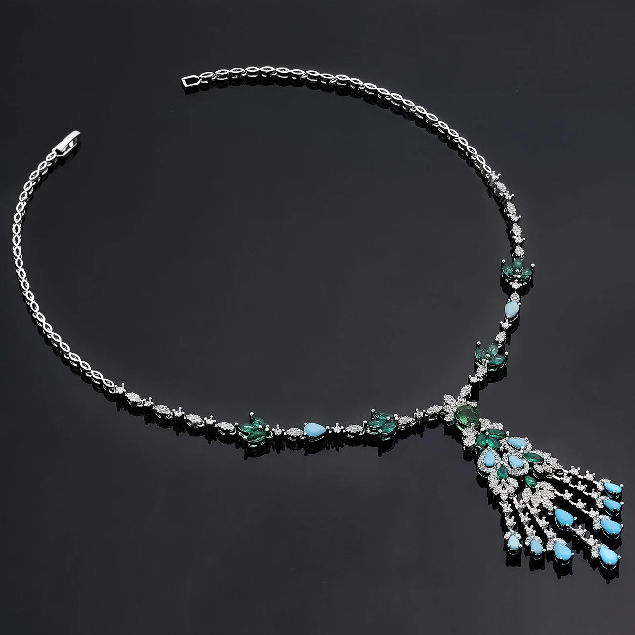 2025 New Exquisite Turquoise Dubai Jewelry Sets for Wedding Bridal Wedding Party 4 Pieces Set Accessories