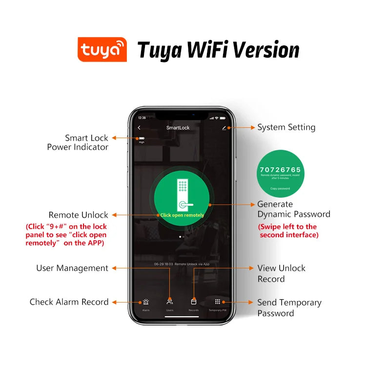 Security Home Gate Door Keys Entry RFID Card Code Password Tuya Wifi TTlock Smart Door Lock Digital Double Side Fingerprint Lock