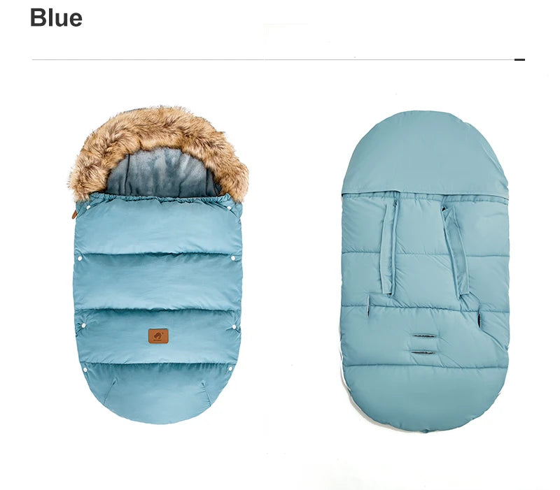 Stroller Footmuff Winter Baby Carriage Bag In Pram Removable Thicker Fur Collar Warm Flannel Newborn Cocoon Baby Envelope