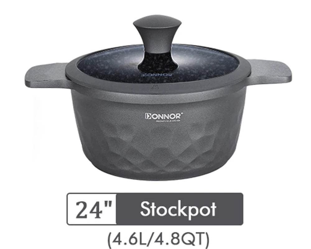 DONNOR Kitchen Cooking Set 12 Pcs Pots and Pans Set Non-toxic Healthy Pots and Pans Set Non Stick Saucepans Steamer Set - AIAZ