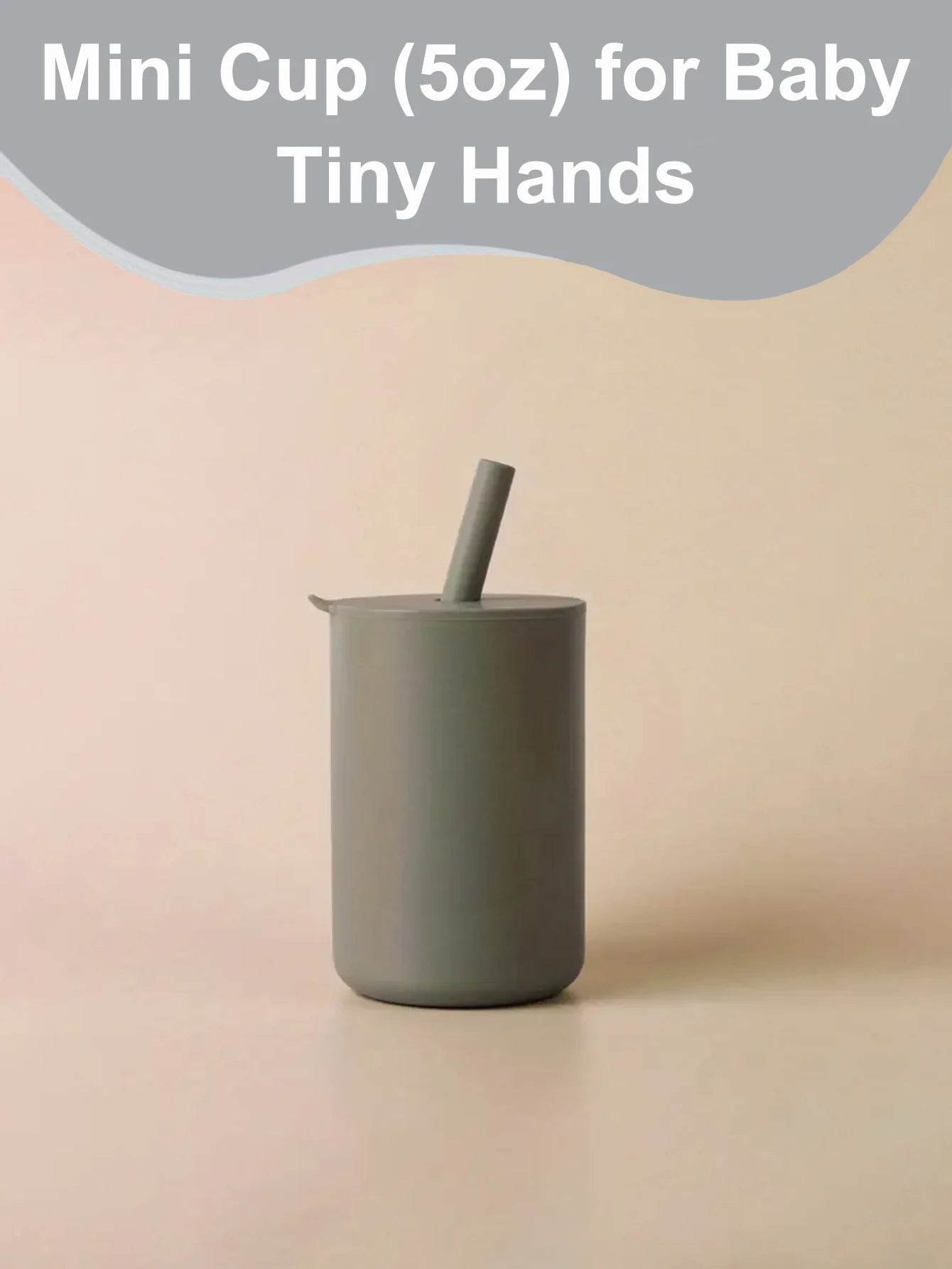 Mini Water Cup For Kids, Learning Drinking Portable Training Cup With Straw & Lid For Toddler Drinking Water, Silicone Baby Wate - AIAZ