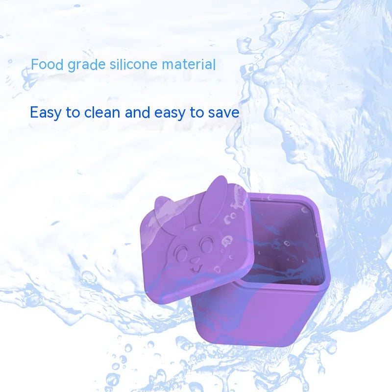 Non-stick Silicone Lunch Box For Kids Sauce container With Lid Small Lunch Box Accessories Dip Container Food storage container