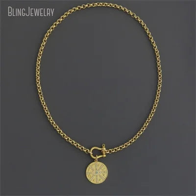 10pcs Waterproof Stainless Steel Box Chain Jewelry Lucky Six Pence U.K Elizabeth Coin Gold Color Women Medallion Necklace Tiki