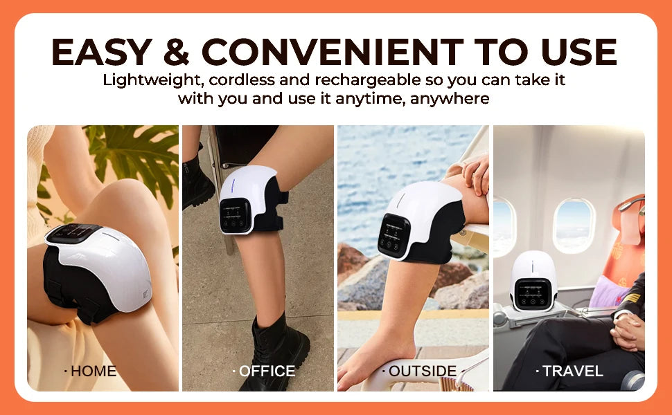 Knee Massager Smart Red Light and Massage Therapy for Swelling Stiff Joints Stretched Ligament and Muscles Injuries Gifts