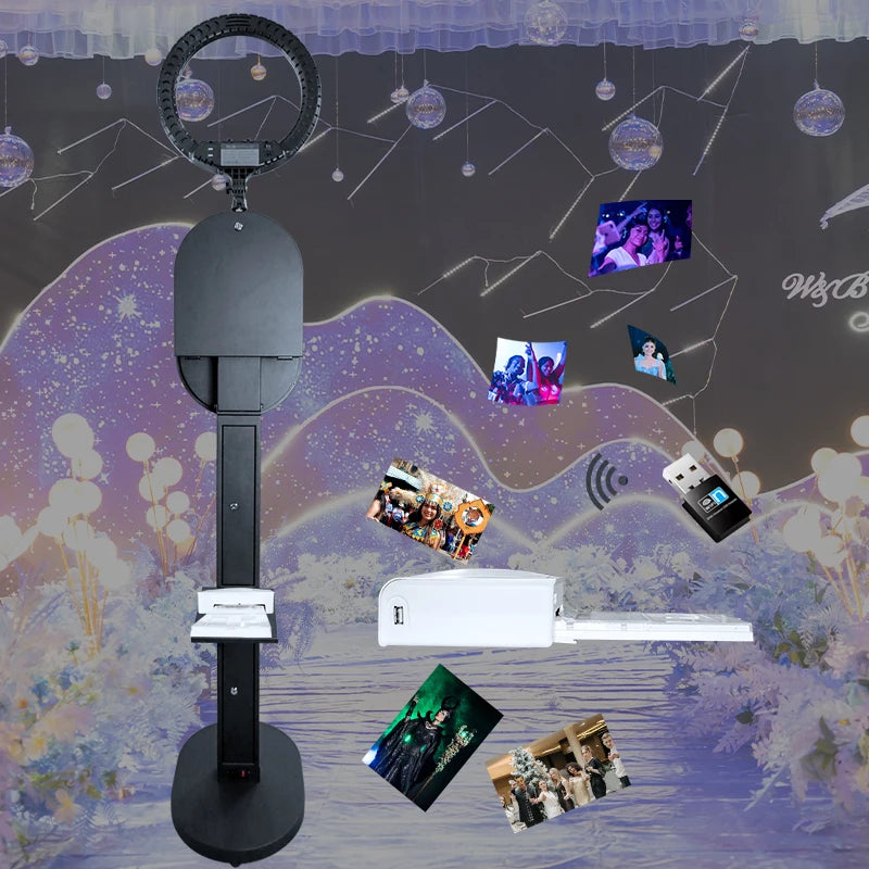 Hot Sale 10.2" 11" 12.9" iPad photo booth stand Selfie Photo Booth Shell for Ipad and DSLR with Ring Light for Birthday Party