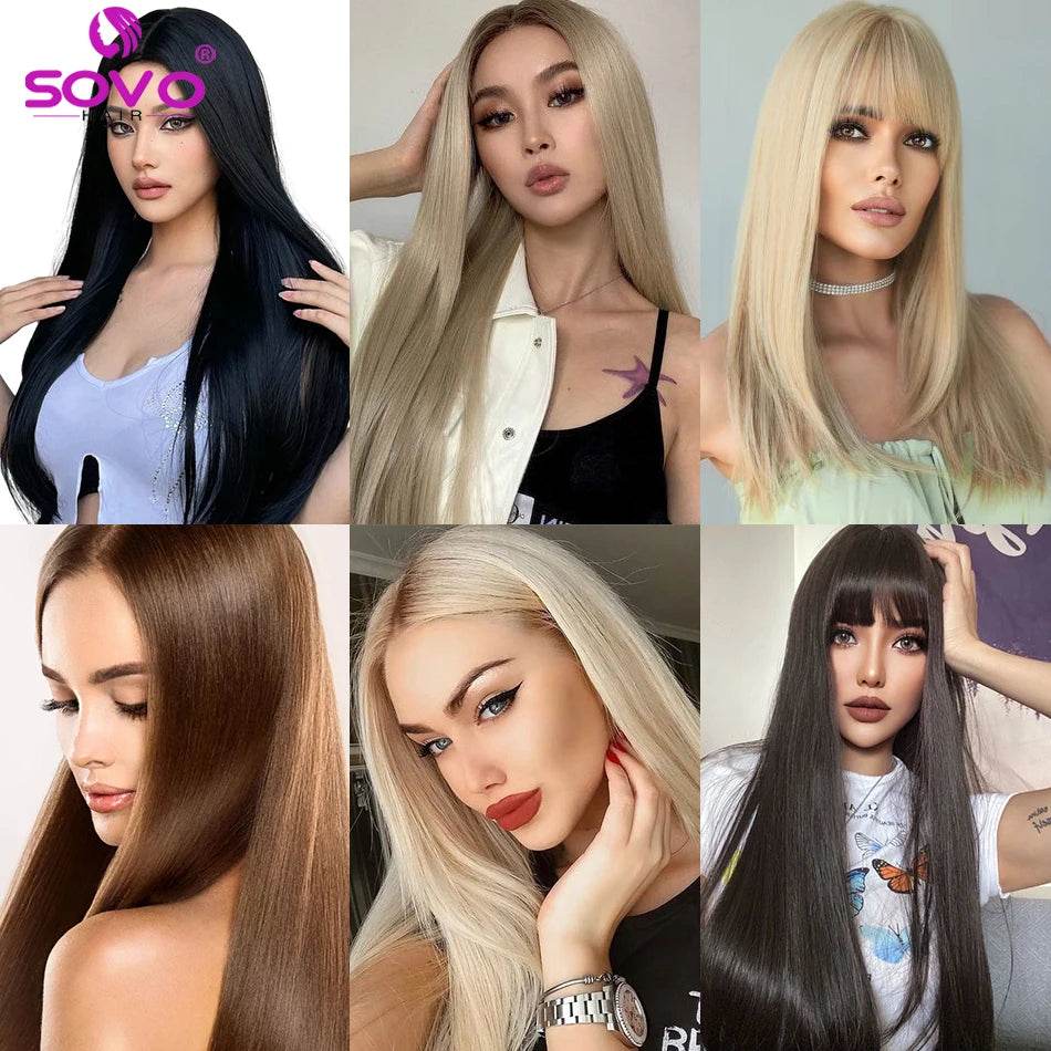 Halo Hair Extensions 100% Human Hair 14-28 Inch Hidden Wire Clip In Hair Ombre Brown Color Human Remy Fish Line Hair Extension - AIAZ
