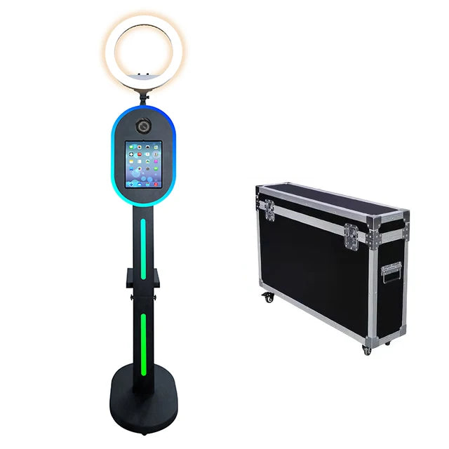 Hot Sale 10.2" 11" 12.9" iPad photo booth stand Selfie Photo Booth Shell for Ipad and DSLR with Ring Light for Birthday Party
