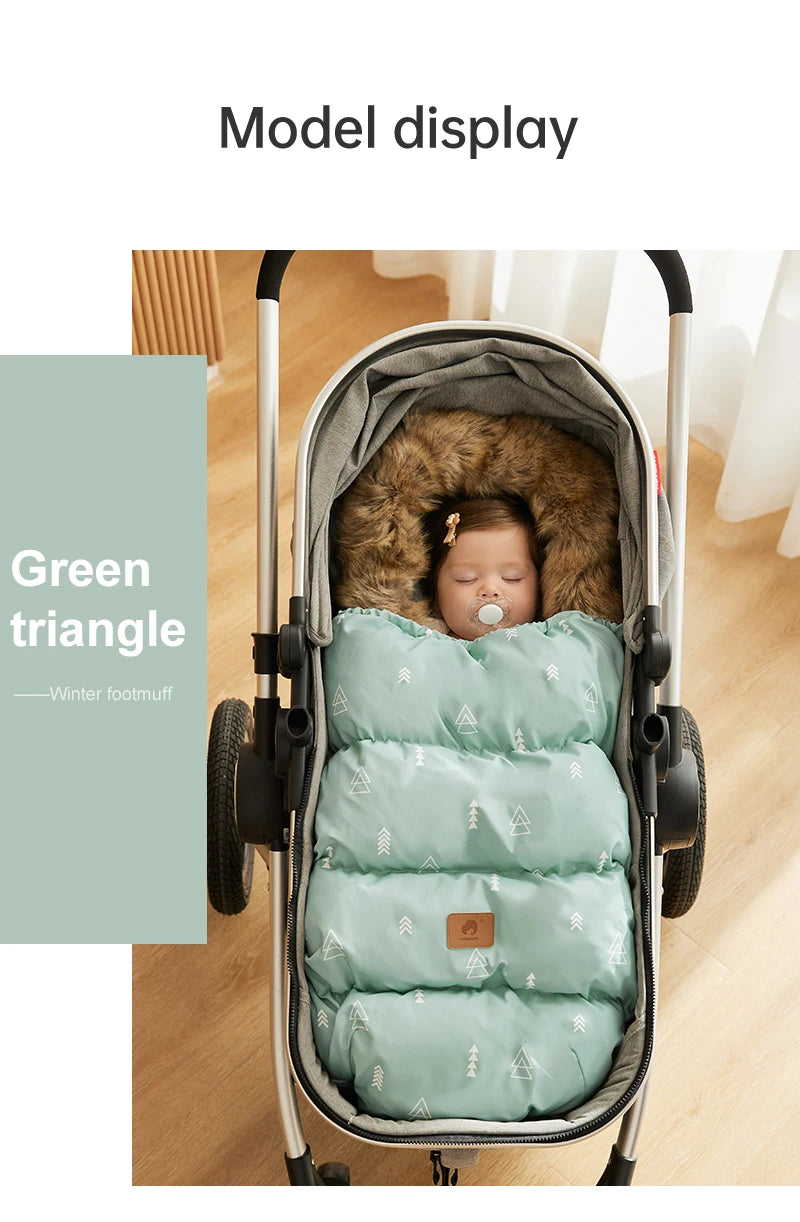 Stroller Footmuff Winter Baby Carriage Bag In Pram Removable Thicker Fur Collar Warm Flannel Newborn Cocoon Baby Envelope