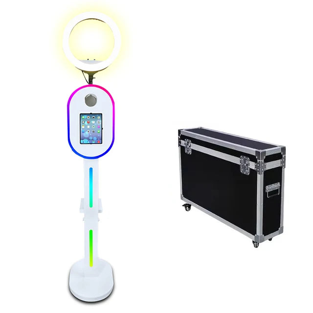 Hot Sale 10.2" 11" 12.9" iPad photo booth stand Selfie Photo Booth Shell for Ipad and DSLR with Ring Light for Birthday Party