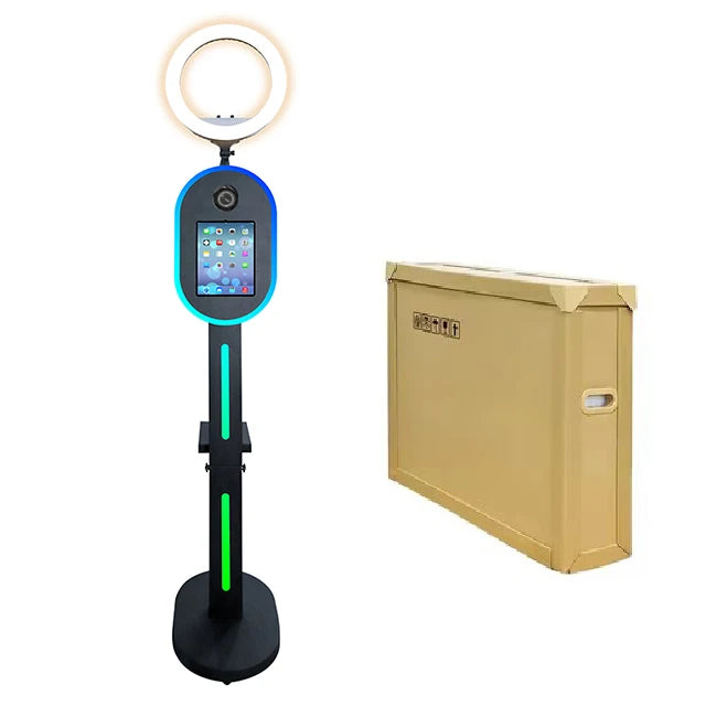 Hot Sale 10.2" 11" 12.9" iPad photo booth stand Selfie Photo Booth Shell for Ipad and DSLR with Ring Light for Birthday Party