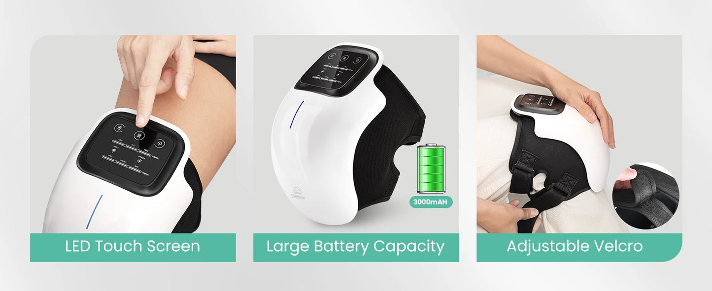 Knee Massager Smart Red Light and Massage Therapy for Swelling Stiff Joints Stretched Ligament and Muscles Injuries Gifts