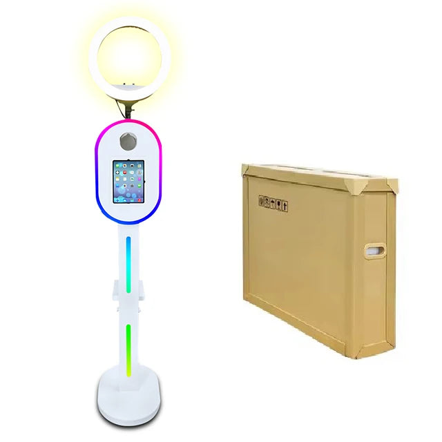 Hot Sale 10.2" 11" 12.9" iPad photo booth stand Selfie Photo Booth Shell for Ipad and DSLR with Ring Light for Birthday Party