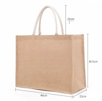 Green Canvas Jute Tote