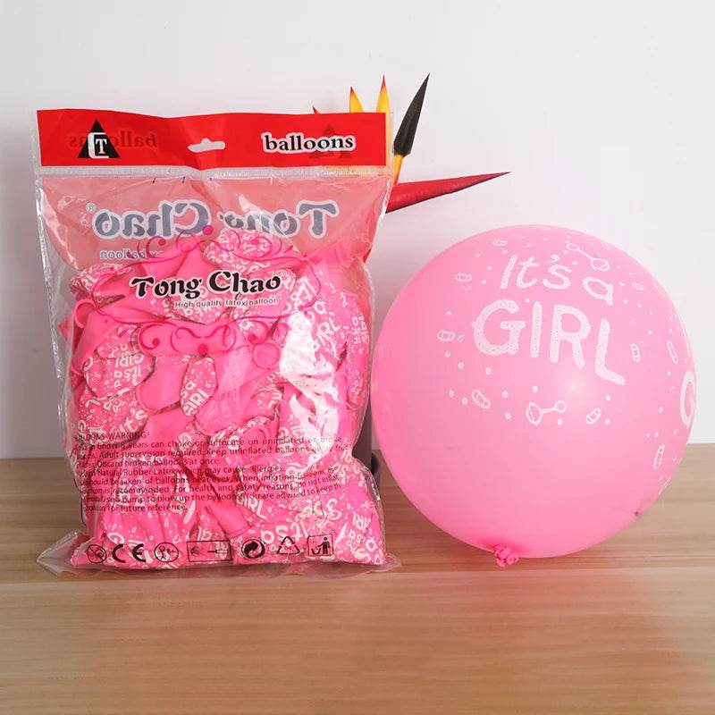10pc/lot 12inch Baby Shower Balloons Its A Boy It's A Girl latex Balloons Children Birthday party decorations kid toys - AIAZ