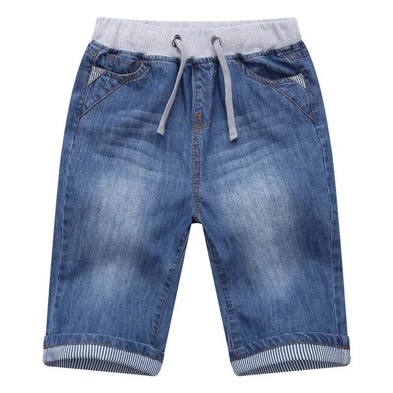 Boys Jean Shorts 2024 Summer Brand Design Printing Embroidery Lattice Kids Denim Shorts For Teen Boys 2-14Years Wear DWQ101 - AIAZ