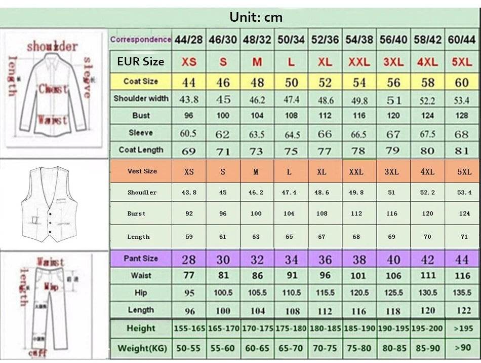 Formal Men's Suits for Groom 3 Pieces Khaki Wedding Groom Tuxedo Slim Fit 2025 Male Fashion Suit Jacket with Pants Vest - AIAZ