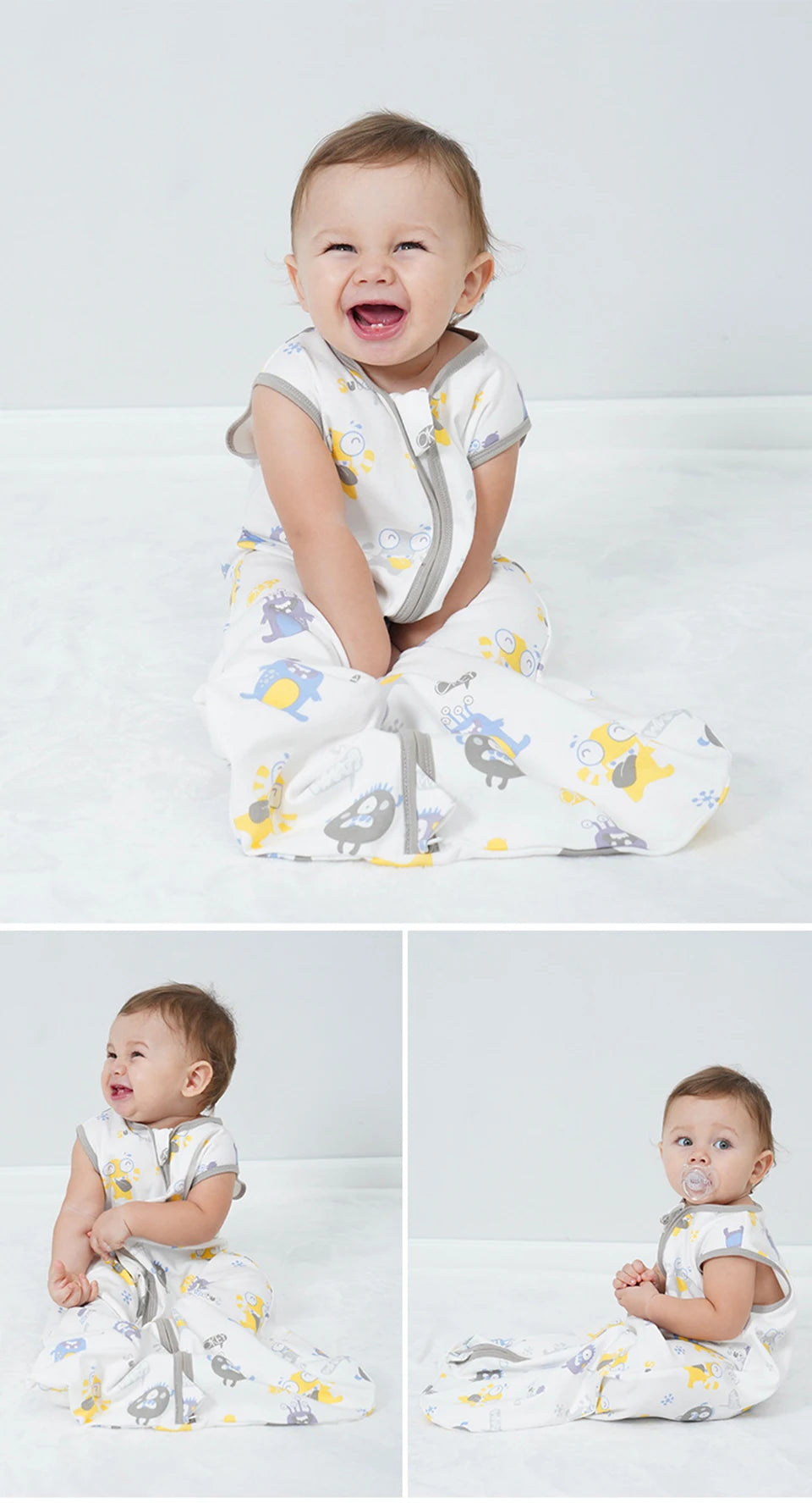 Baby Sleeping Bag For Newborn Baby Wearable Blanket 0.5 Tog Summer 100% Cotton Print Vest Sleep Sack Baby Boys Girls 0-3 Years