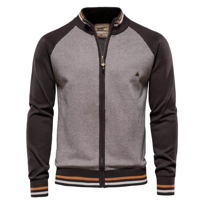 AIOPESON Spliced Cardigan Men Streetwear Casual High Quality Cotton Sweater Men Winter Fashion Brand Cardigans for Men - AIAZ