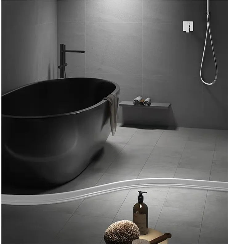 New 50mm Height Silicone Bathroom Water Stopper Barrier Non-slip Dry and Wet Separation Bendable Strip Sink Water Splash Guard