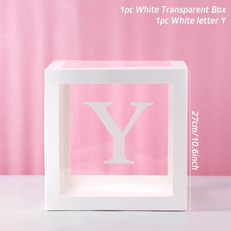 Letter Balloon Box First 1st Birthday Party Decor Kids Girl Boy Baby Shower One 1 Year Old birthday Decor Wedding Party Supplies - AIAZ