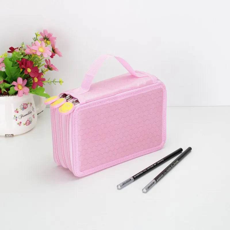 School Pencil Case Supplies Kit 36/48/72 Slot Stationery Pencilcase for Girls Compartment Pen Box Large Cartridge Bag Acsesories - AIAZ