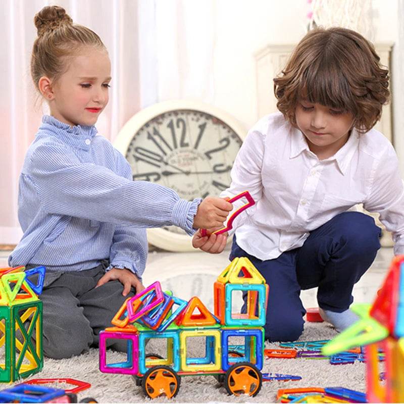 Magnets Toys for Kids Big Size Plus Magnetic Blocks for Children Designer Constructor Set Toys for Boys Building Blocks - AIAZ