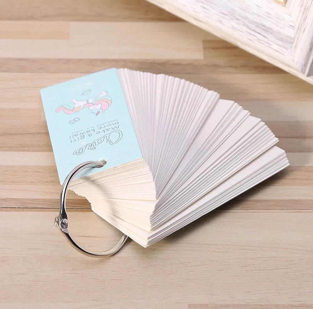 110 Sheets Lovely Mini Notebook School Supplies Stationery Vocabulary Writing Reciting Book Sticky Note Loose Leaf Memo Cards - AIAZ