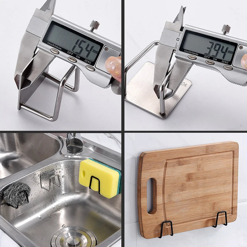 Kitchen Sponges Racks Self Adhesive Sink Sponges Drain Drying Rack Holders Kitchen Sink Accessories Dropshipping Stainless Steel