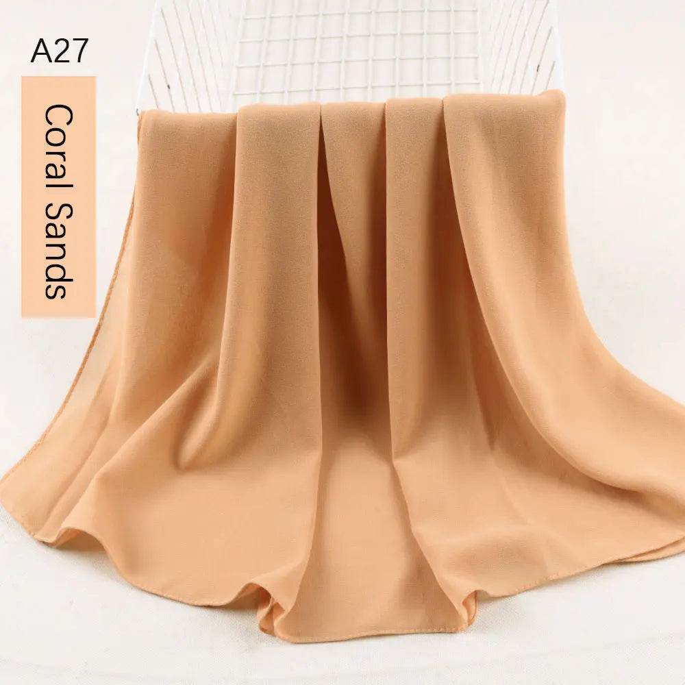 Muslim Women Chiffon Hijab Scarf Chiffon Soft Hijabs Shawl Long Scarves Wrap Headscarves For Muslim Fashion - AIAZ