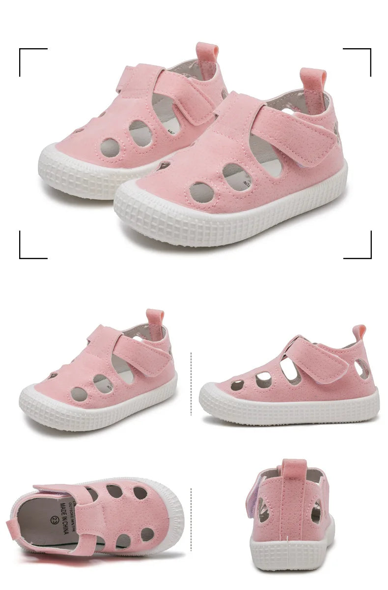 Baby Boys Half Sandals Spring Summer Beach Shoes for Toddlers Kids Medium Children Half Sandals Hollow Breathable for Girls Soft