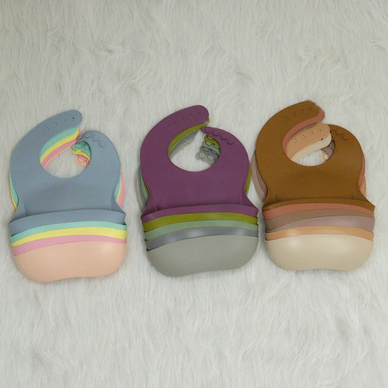 1PC Baby Lunch Apron Toddler Silicone Bibs Baby Kids Girl Boys Waterproof Saliva Cartoon Feeding Bib baby Silicone Bib Aprons