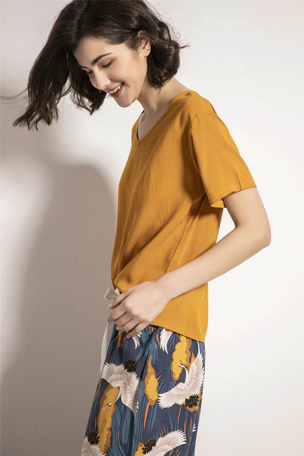 Breathable 2PCS Pajama Short Sleeve Printed Pijama Mujer Femme Loose Nightwear Suit Female Casual Homewear Pajama Set For Women - AIAZ