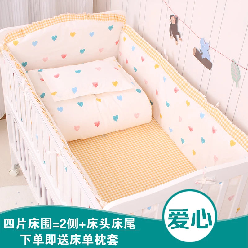 6/9pcs Elephant Baby Bedding Set Cotton Bedroom Decor Baby Girl Boy Crib Bed Linens Bed Bumper 120*60/120*70cm