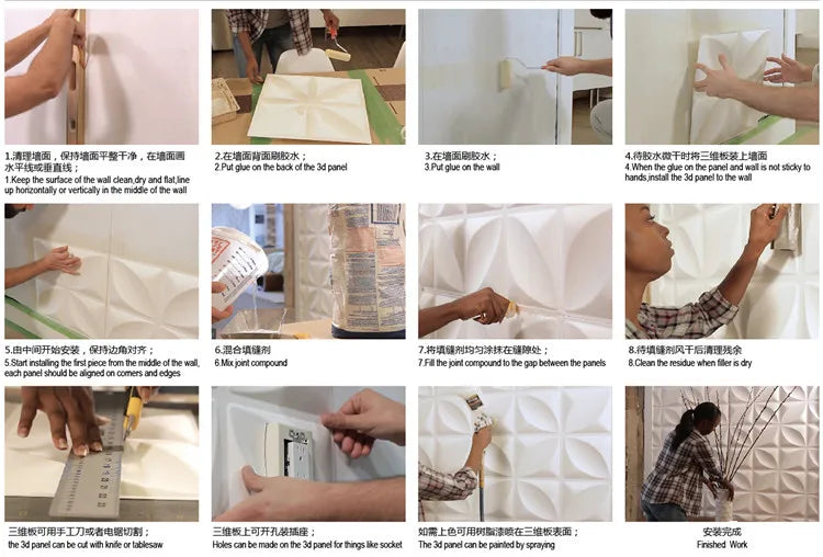 12 Pcs 30cm 3D wall sticker decorative ceiling living room Wood grain wallpaper waterproof 3D Wall panel bathroom kitchen Hotel