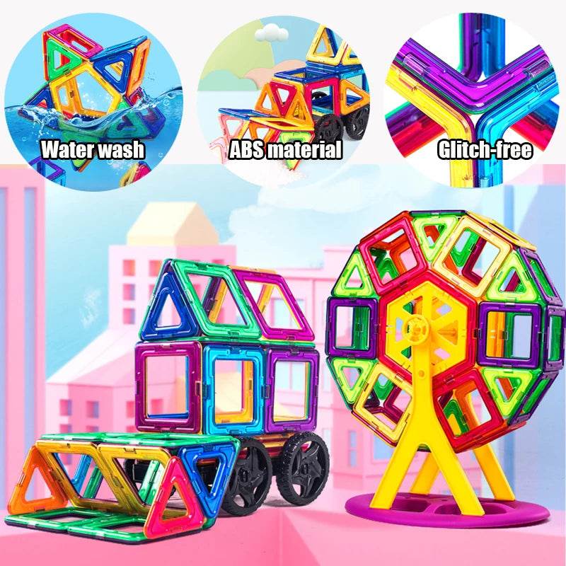 Magnets Toys for Kids Big Size Plus Magnetic Blocks for Children Designer Constructor Set Toys for Boys Building Blocks - AIAZ