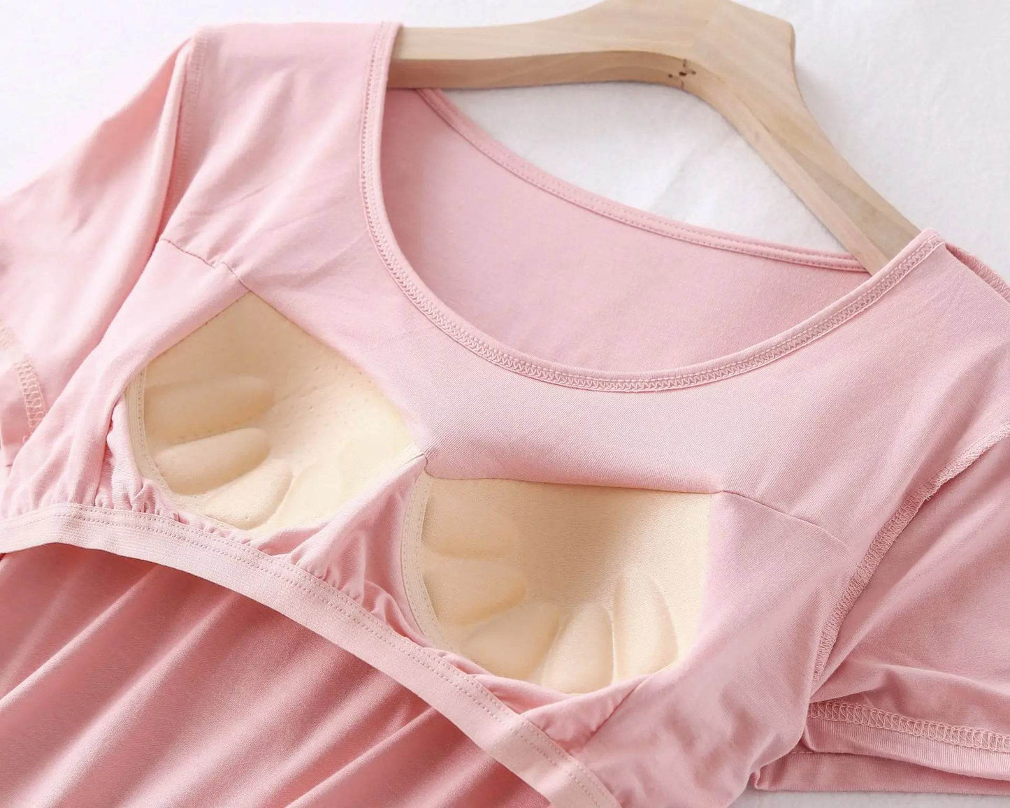 Modal cotton pyjama femme new pijamas women chest pad short sleeve pajamas set large size bra-cup loose shorts sleepwear set - AIAZ