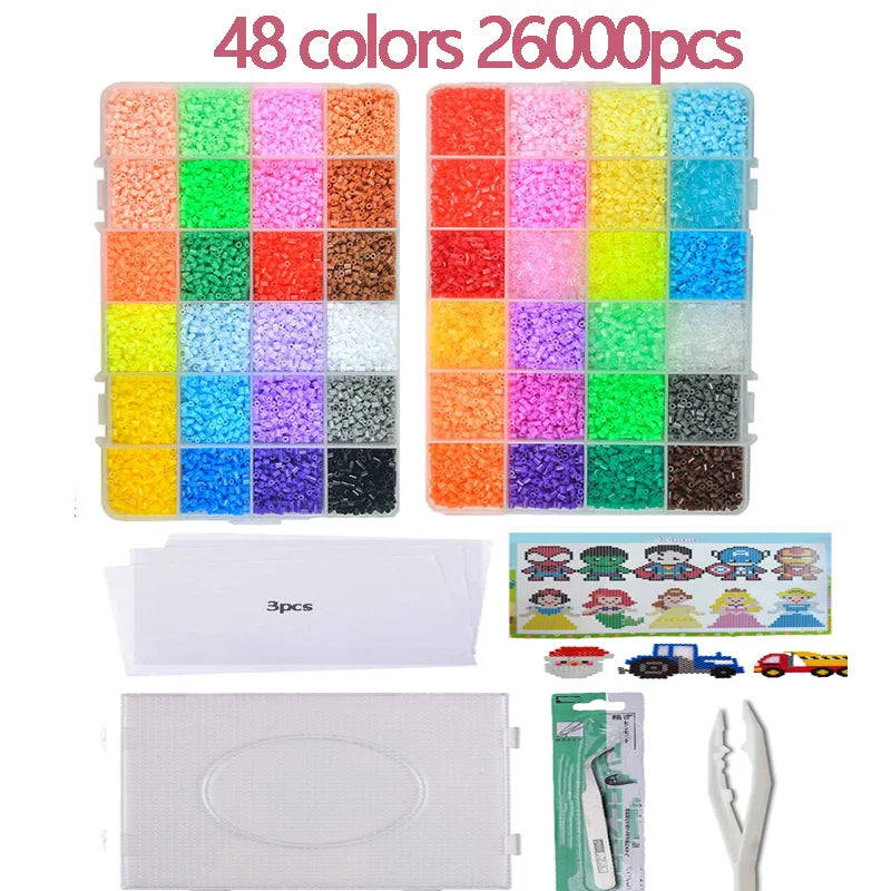 2.6mm 24/48colors Hama beads Education Iron beads 3D puzzle Beads lroning Guarantee perler Fuse beads diy toy miçangas