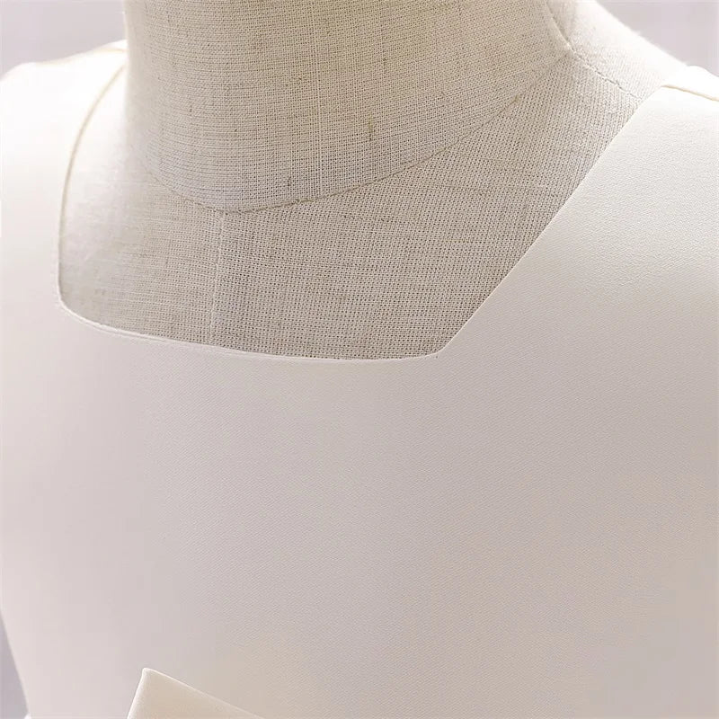 Big Bow Princess Sweet Kids Tutu Toddler Birthday Party Newborn Christening Children Baptism Baby Girls Clothes Summer Dresses