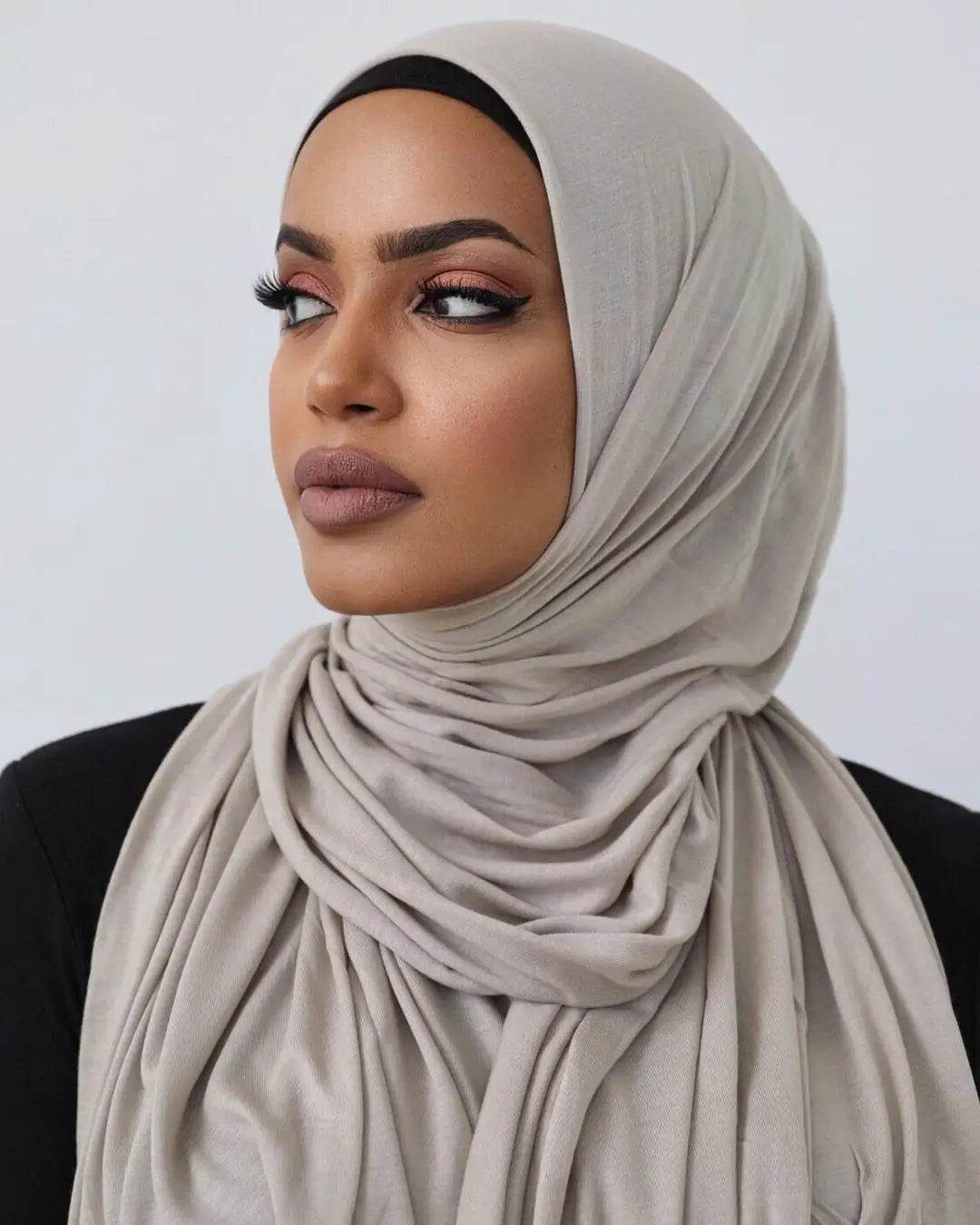 Hot Muslim Fashion Woman Soft Hijabs Scarf Shawl Plain Cotton Jersey Scarves Turban Women Long Shawls Head Wrap Headband Abaya - AIAZ