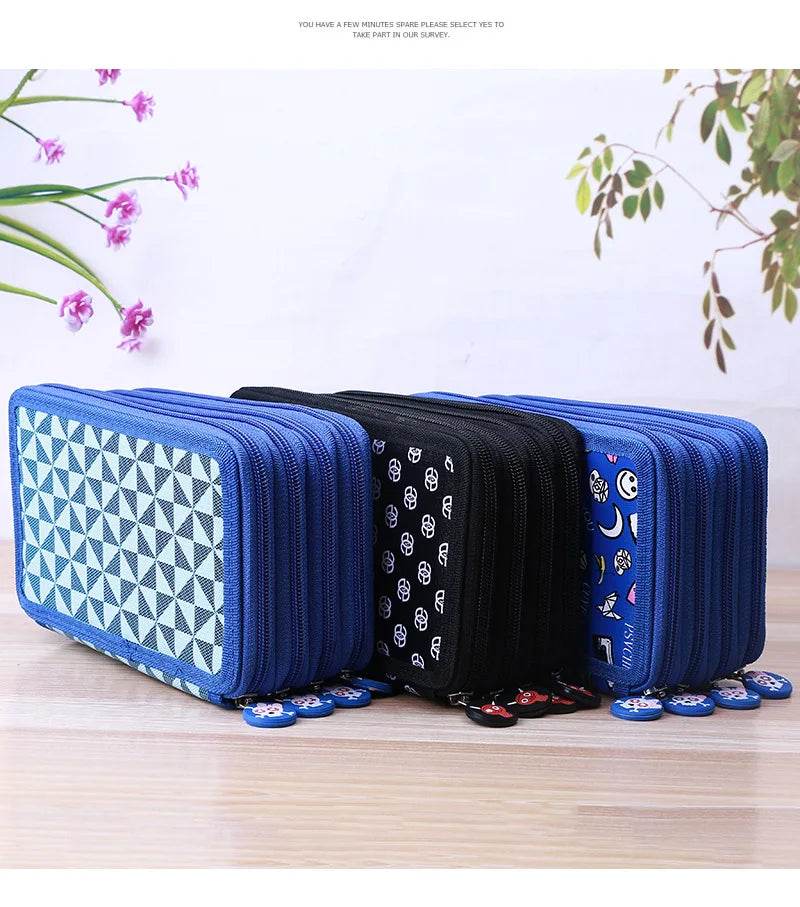 School Pencil Case Supplies Kit 36/48/72 Slot Stationery Pencilcase for Girls Compartment Pen Box Large Cartridge Bag Acsesories - AIAZ